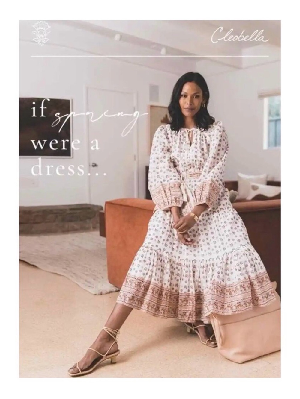 Cleobella Stunning Cream & Pink Bohemian Tiered Midi Dress